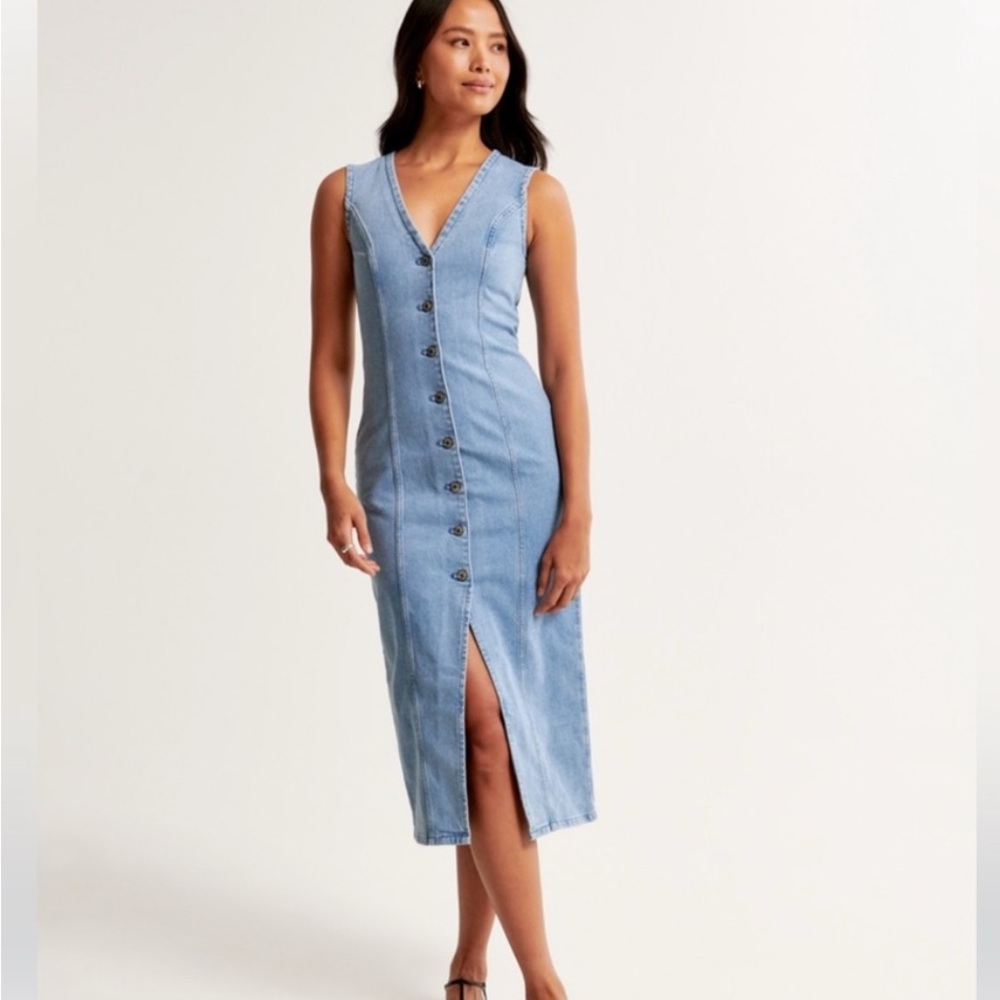 Abercrombie & Fitch Mara Vest Denim Midi Dress